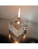 BAZARDELUXE Set de lampes à huile cube en verre transparent